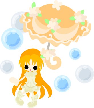 Şık bir şemsiye ile kız