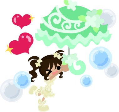 Şık bir şemsiye ile kız