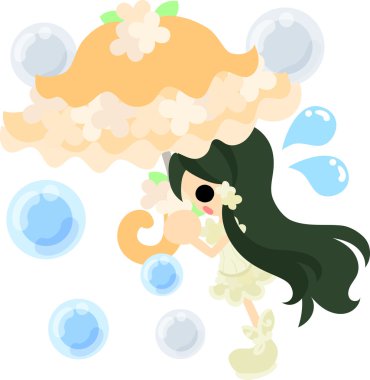 Şık bir şemsiye ile kız