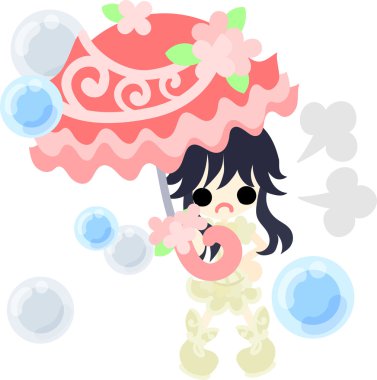 Şık bir şemsiye ile kız