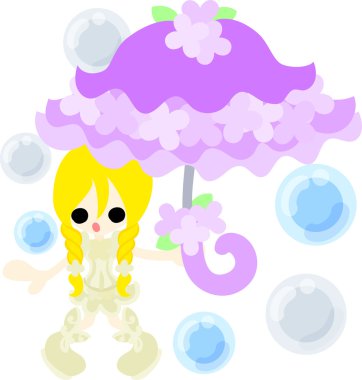 Şık bir şemsiye ile kız