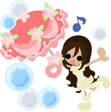 Şık bir şemsiye ile kız