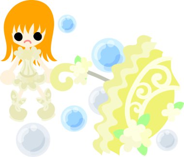 Şık bir şemsiye ile kız