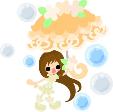 Şık bir şemsiye ile kız