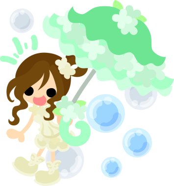 Şık bir şemsiye ile kız