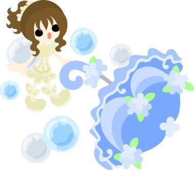 Şık bir şemsiye ile kız