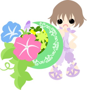 Sabah zafer ve bir kız, çizim