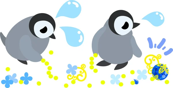 De illustratie van mooie penguin baby 's — Stockvector