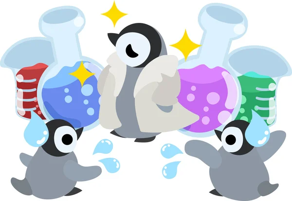 The illustration of pretty penguin babies — Stock Vector