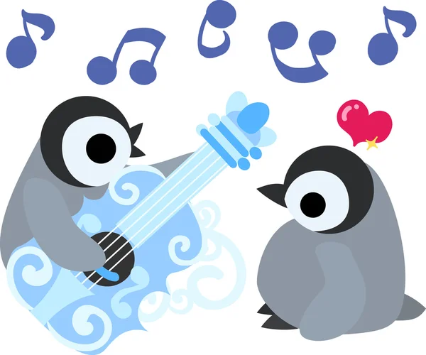 Illustrationen av söt pingvin spädbarn — Stock vektor