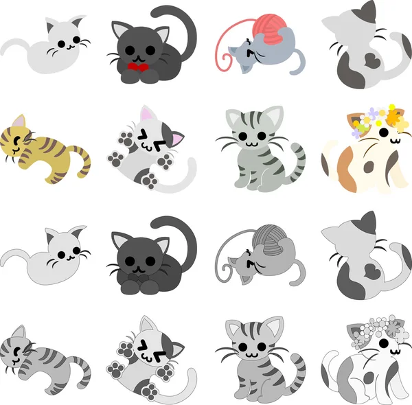 Pěkné kočky — Stockový vektor