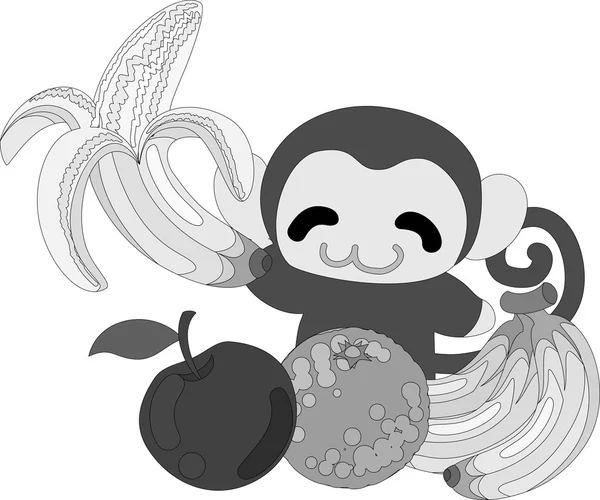 예쁜 원숭이의 그림 — 스톡 벡터