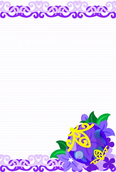 Carte postale de fleur pourpre — Image vectorielle