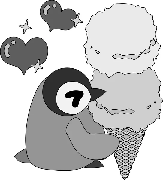 De illustratie van mooie penguin baby — Stockvector