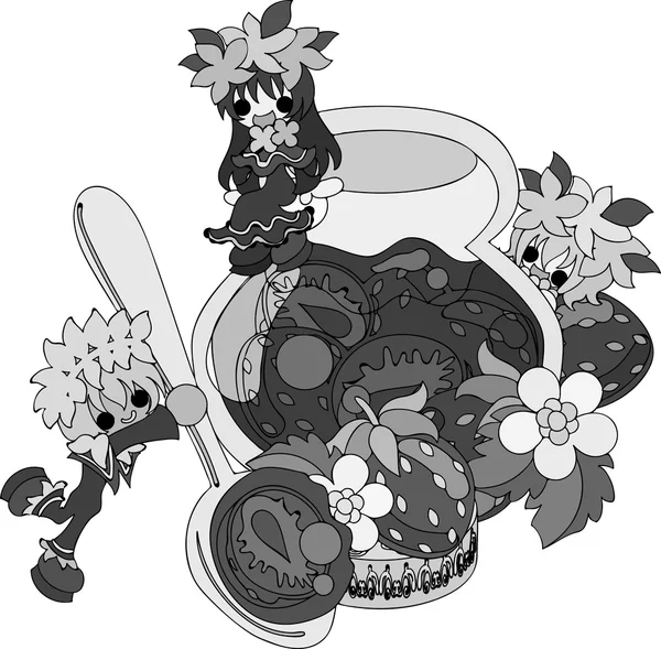 Çilek şirin illüstrasyon