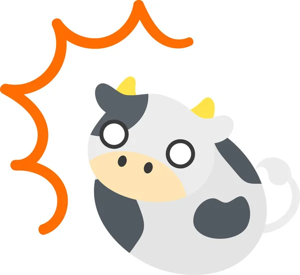 Ilustración Una Vaca Redonda Sorprendida Como Peluche — Vector de stock