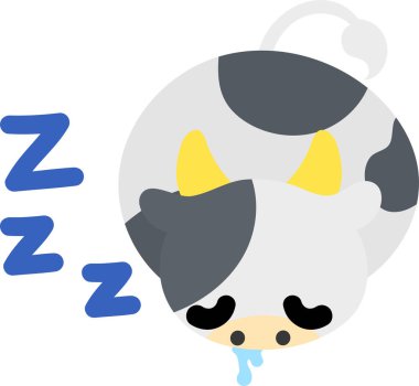 Salyaları akan doldurulmuş bir hayvan gibi yuvarlak bir ineğin tasviri