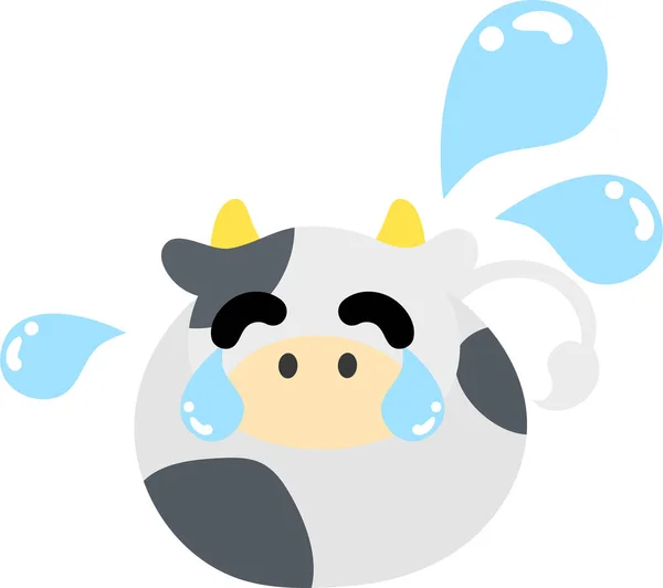 Иллюстрация Плачущей Круглой Коровы Чучело Животного — стоковый вектор