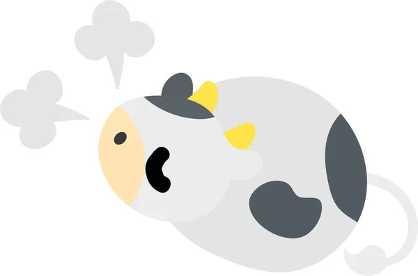 Иллюстрация Круглой Коровы Плюшевое Животное Грубым Носом — стоковый вектор