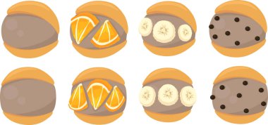 Çikolata aromalı Maritozzo 'nun şirin ikonları.