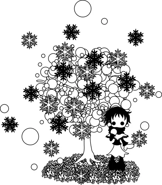 冬天树-4 — 图库矢量图片