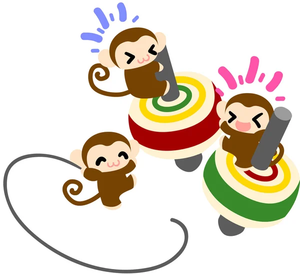 A majmok spinning Top — Stock Vector