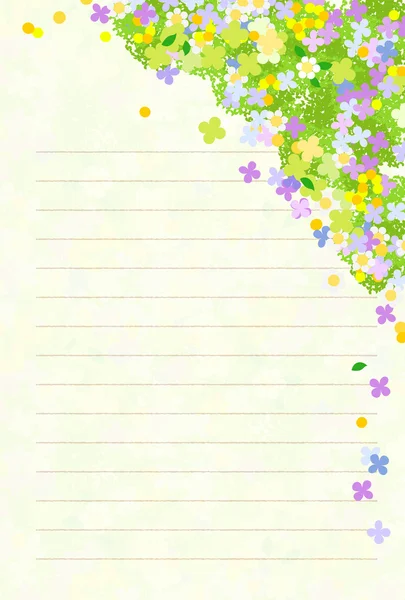 Carte postale de petites fleurs — Image vectorielle