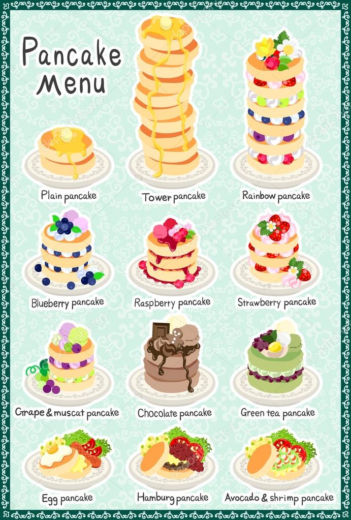 The Postcard Of Pancakes Stock Vector C Chiharu T 93809952