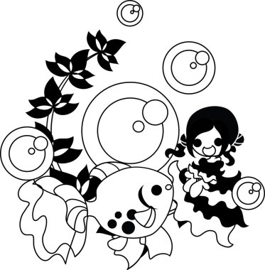 Altın balıklar ve kızları dans