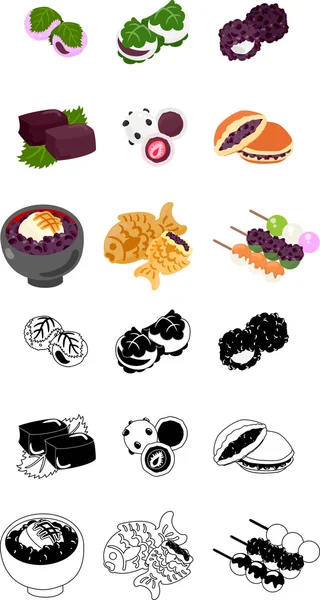 Les icônes des bonbons japonais — Image vectorielle