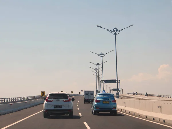 Badung Bali Indonesië Oktober 2019 Voertuigen Bali Mandara Toll Road — Stockfoto