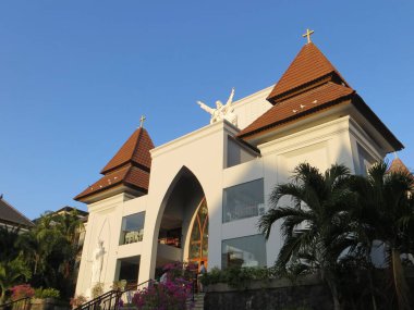 Badung Bali, Endonezya - 6 Ekim 2019: Kuta bölgesindeki Saint Francis Xavier Kilisesi.