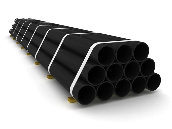 HDPE pipes stack Stock Photo