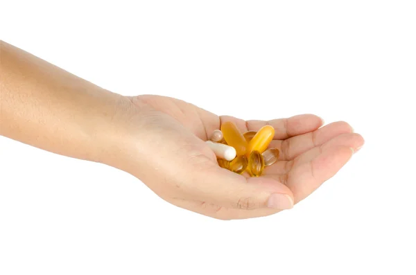 Vitamin in woman's hand — Stock Photo, Image