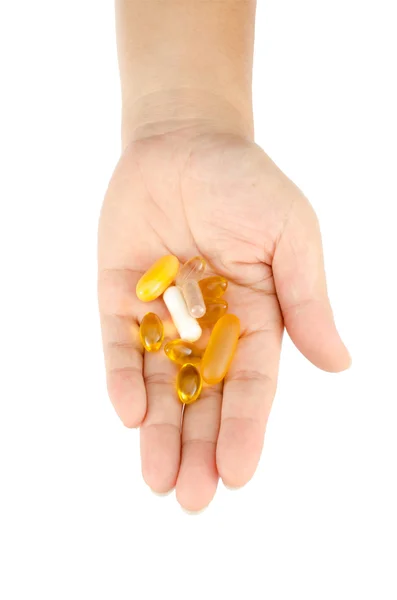 Vitamin in woman's hand — Stock Photo, Image