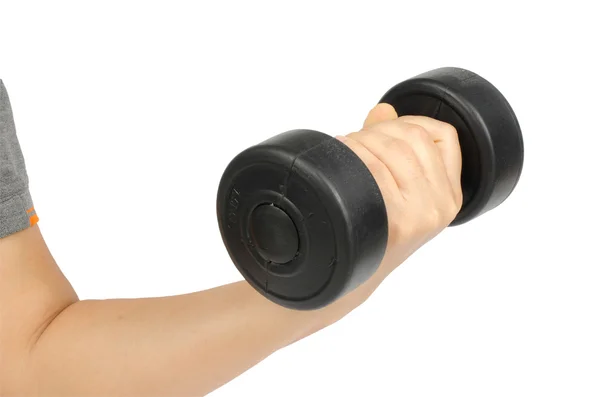 Dumbbell in woman's hand — Stock Photo, Image