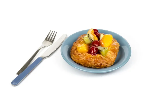 Mixed fruit Danish pastry — Stock Photo, Image