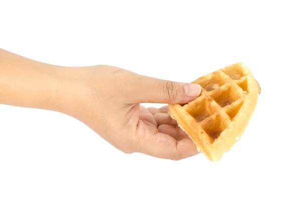 Hand holding waffle — Stock Photo, Image