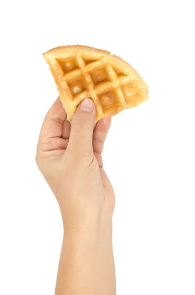 Hand holding waffle — Stock Photo, Image