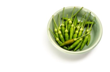 Yeşil biber yeşil seramik kase