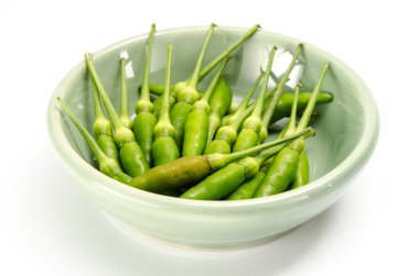 Yeşil biber yeşil seramik kase