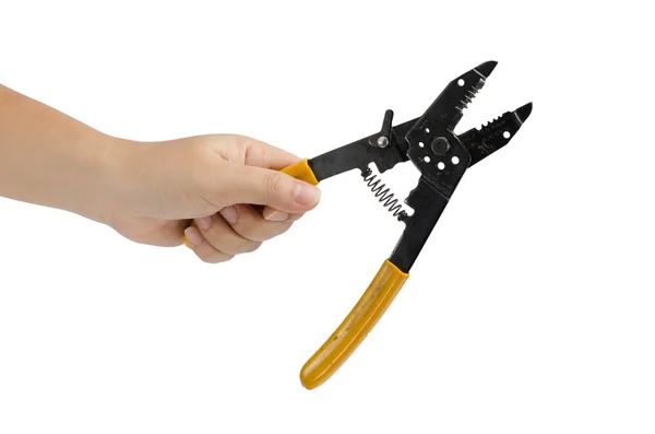 Hand hold cutting pliers — Stock Photo, Image