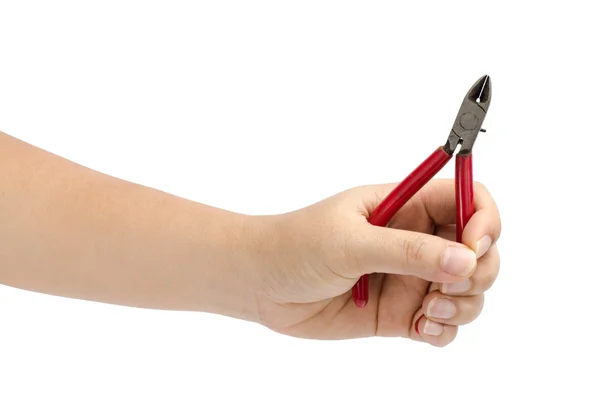 Hand hold cutting pliers — Stock Photo, Image