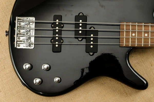 Part of electric bass guitar — Stock Photo, Image