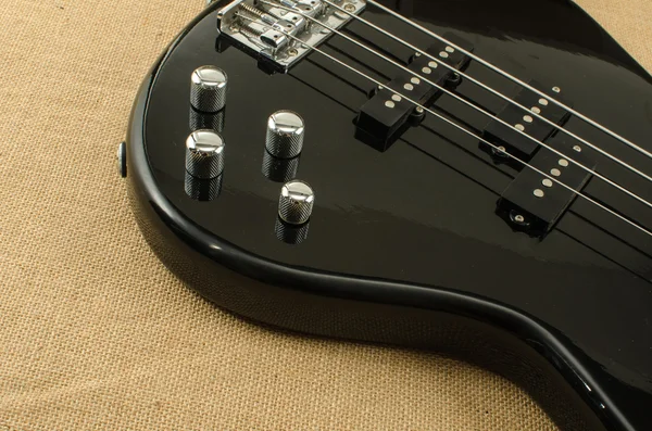 Part of electric bass guitar — Stock Photo, Image