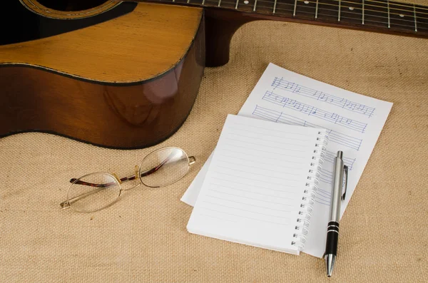 Part of acoustic guitar — Stock Photo, Image