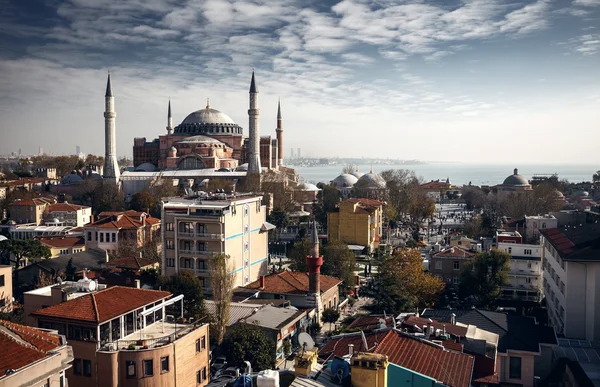 Budovy, Istanbulu a Hagia Sophia — Stock fotografie