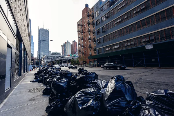 Black sacks with garbage — Stock Photo, Image