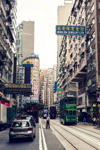 Rua típica de Hong Kong — Fotografia de Stock