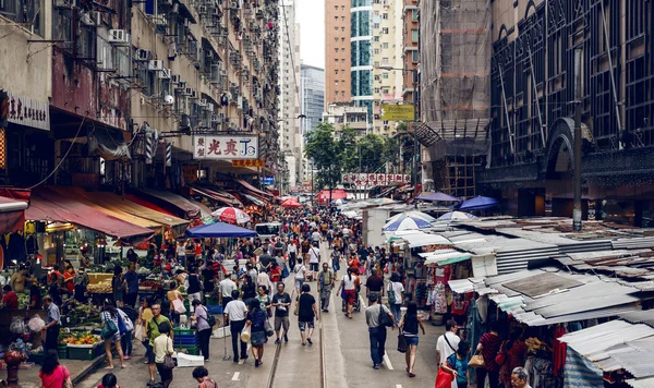 Hong Kong 'daki sokak pazarı. — Stok fotoğraf